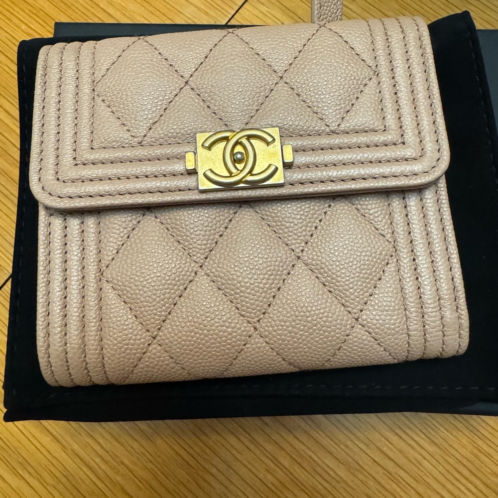Chanel small flap boy caviar leather Wallet